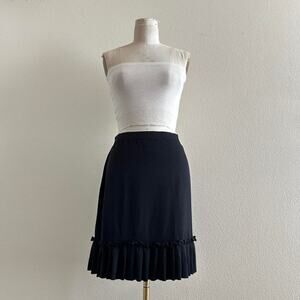 Vintage Max Studio black pleat hem mini skirt